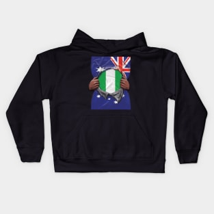 Nigeria Flag Australian Flag Ripped - Gift for Nigerian From Nigeria Kids Hoodie